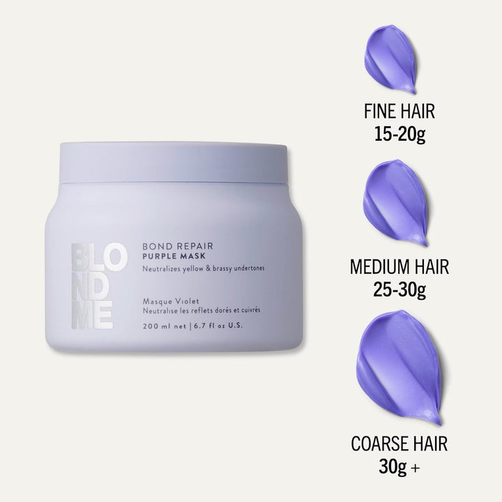 Schwarzkopf BlondMe Bond Repair Purple Mask / Neutraliza los tonos amarillos y cobrizos