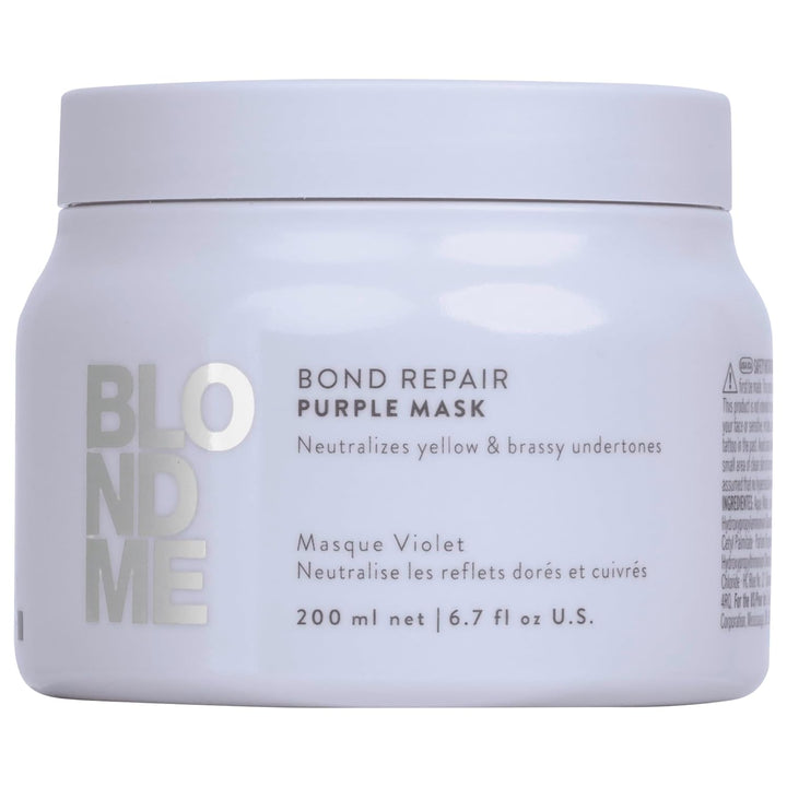 Schwarzkopf BlondMe Bond Repair Purple Mask / Neutraliza los tonos amarillos y cobrizos