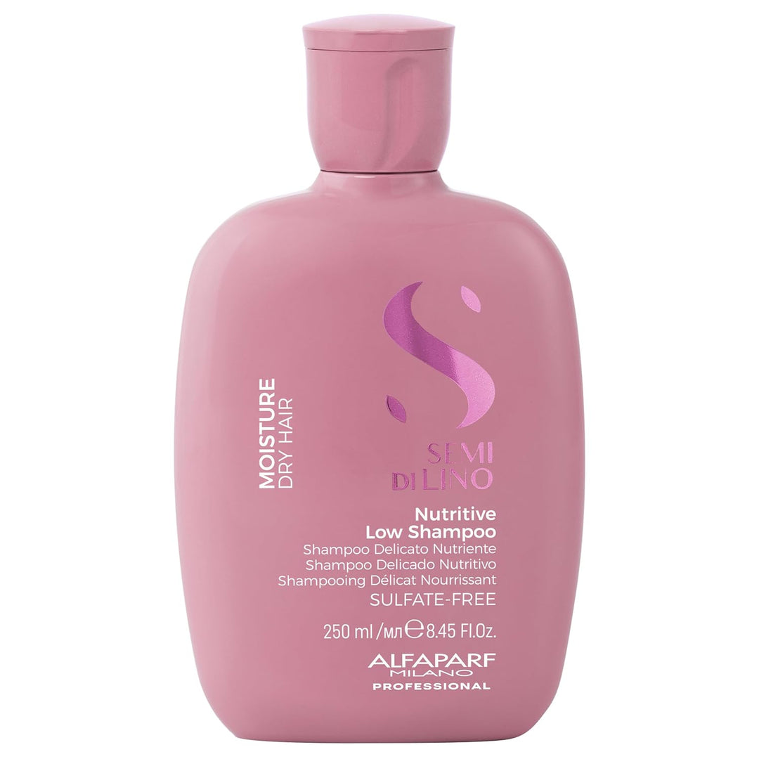 Alfaparf Milano Semi di Lino Moisture Nutritive Low Shampoo para cabello seco, hidratación, nutrición y brillo