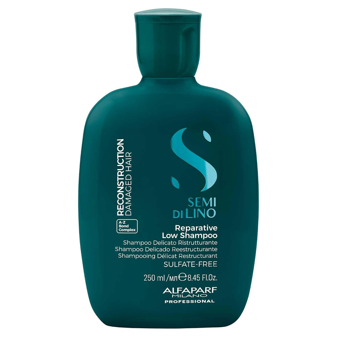 Alfaparf Milano Semi di Lino Reconstruction Reparative Low Shampoo para cabello dañado con acción reparadora, fuerza y suavidad
