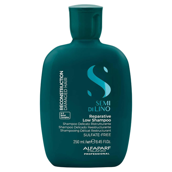 Alfaparf Milano Semi di Lino Reconstruction Reparative Low Shampoo para cabello dañado con acción reparadora, fuerza y suavidad