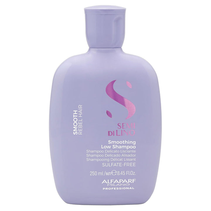 Alfaparf Milano Semi di Lino Smooth Smoothing Low Shampoo para controlar el frizz, suavizar y disciplinar el cabello