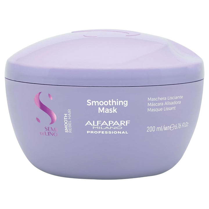 Alfaparf Milano Semi di Lino Smooth Smoothing Mask 200 ml para controlar el frizz, hidratar y suavizar el cabello