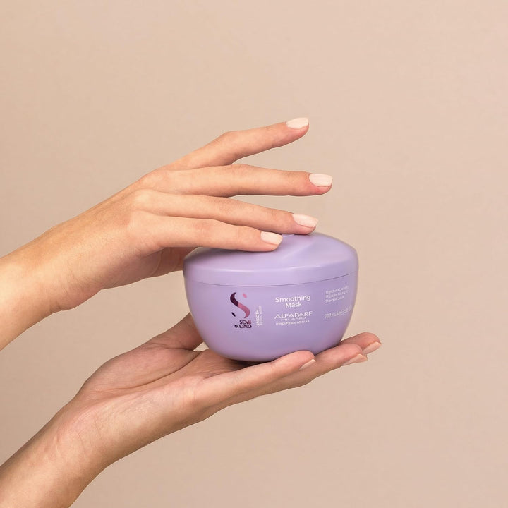 Alfaparf Milano Semi di Lino Smooth Smoothing Mask 200 ml para controlar el frizz, hidratar y suavizar el cabello