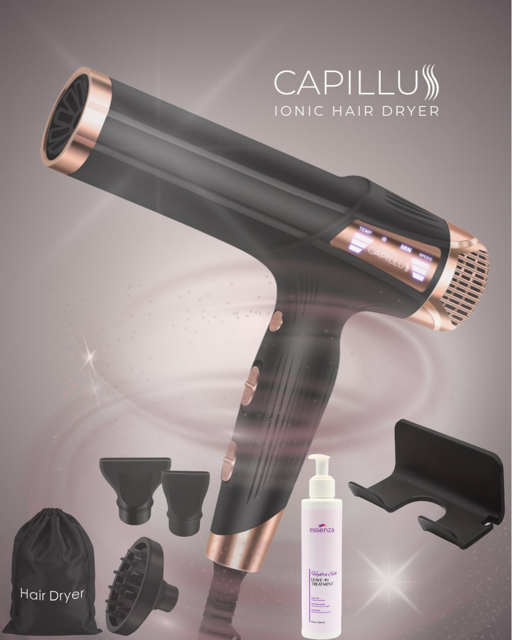 Secador ionico, anti frizz, liviano.