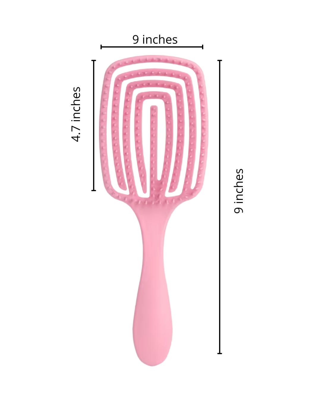 Cepillo desenredante, con celdas para masajear el cuero cabelludo y desenredar sin partir el cabello. Facil de lavar.