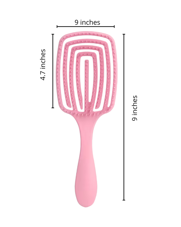 Cepillo desenredante, con celdas para masajear el cuero cabelludo y desenredar sin partir el cabello. Facil de lavar.