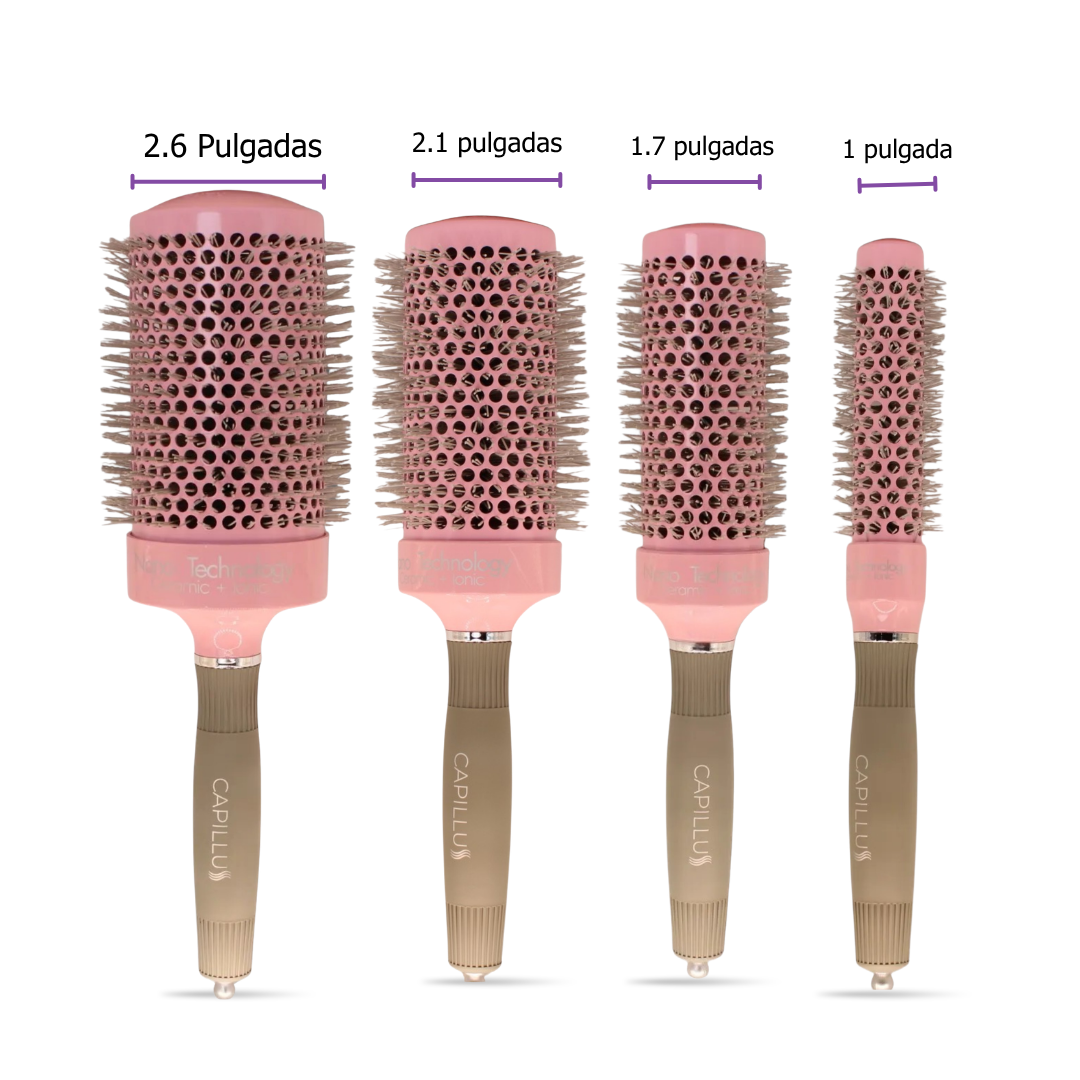 cepillo anti frizz, ideal para alisar cabellos sin maltratarlos dejando un brillo espectacular.