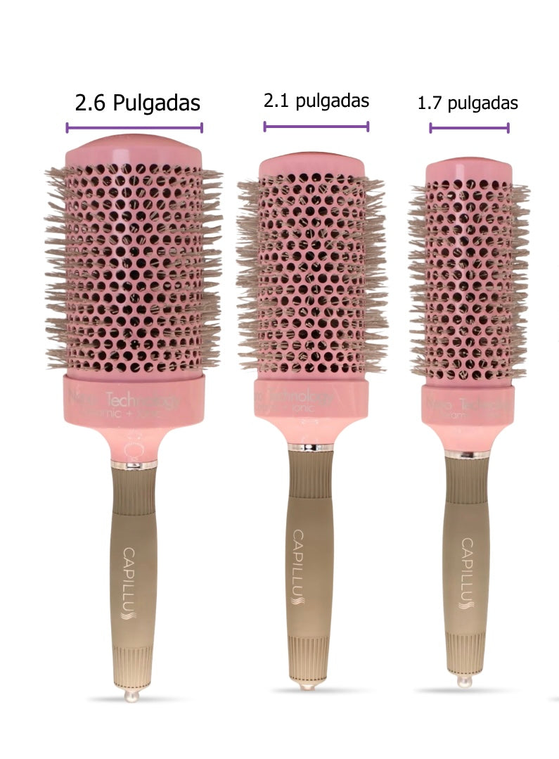 GUÍA DE MEDIDAS DE LOS CEPILLOS REDONDOS PROFESIONALES CAPILLUS, PARA AYUDARTE A ELEGIR EL TAMAÑO IDEAL PARA TU CABELLO