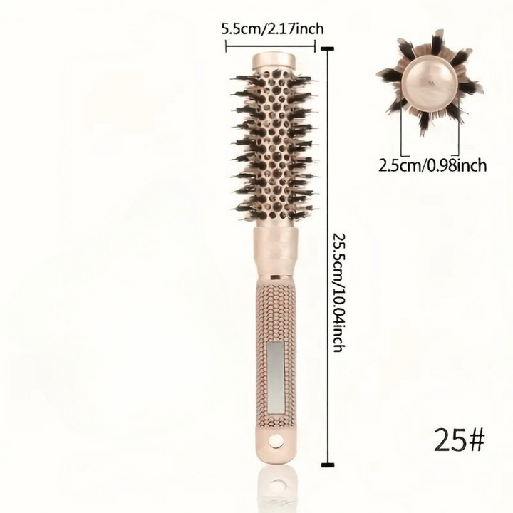 Gold Ceramic Round Brush with Mixed Bristles (VARIETY OF SIZES)