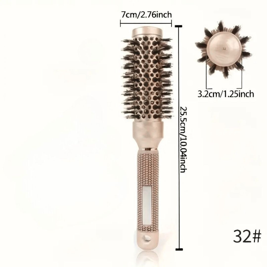 Gold Ceramic Round Brush with Mixed Bristles (VARIETY OF SIZES)