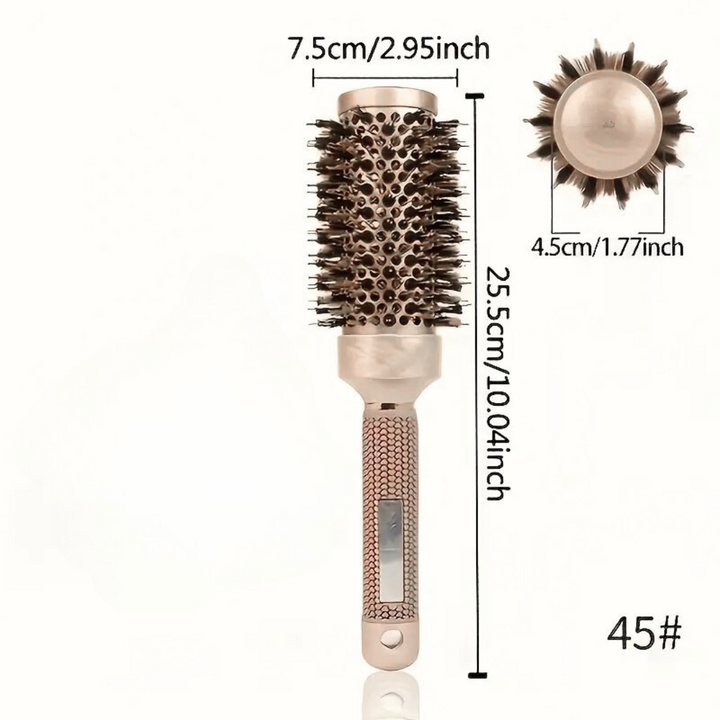 Gold Ceramic Round Brush with Mixed Bristles (VARIETY OF SIZES)