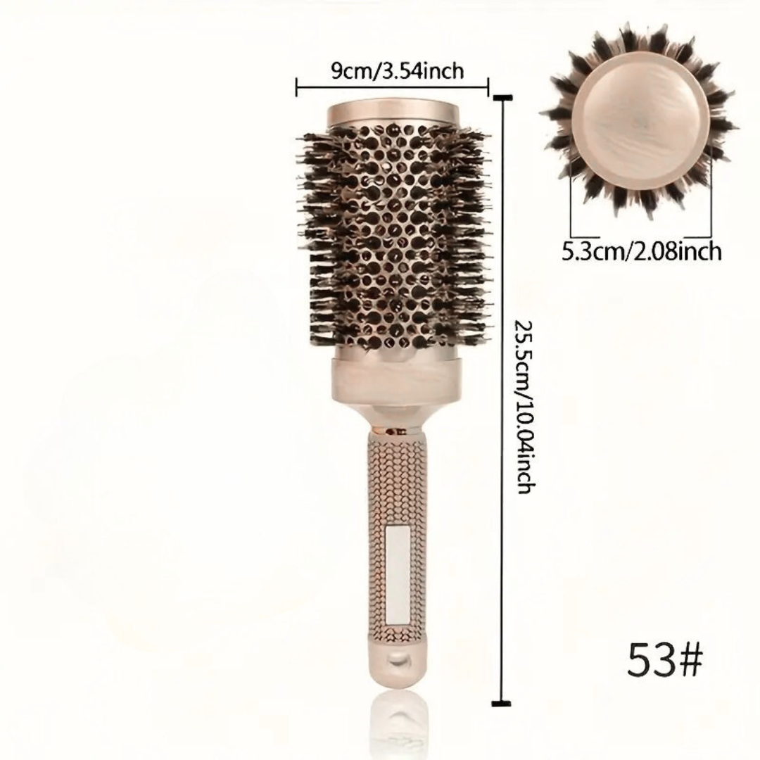 Gold Ceramic Round Brush with Mixed Bristles (VARIETY OF SIZES)