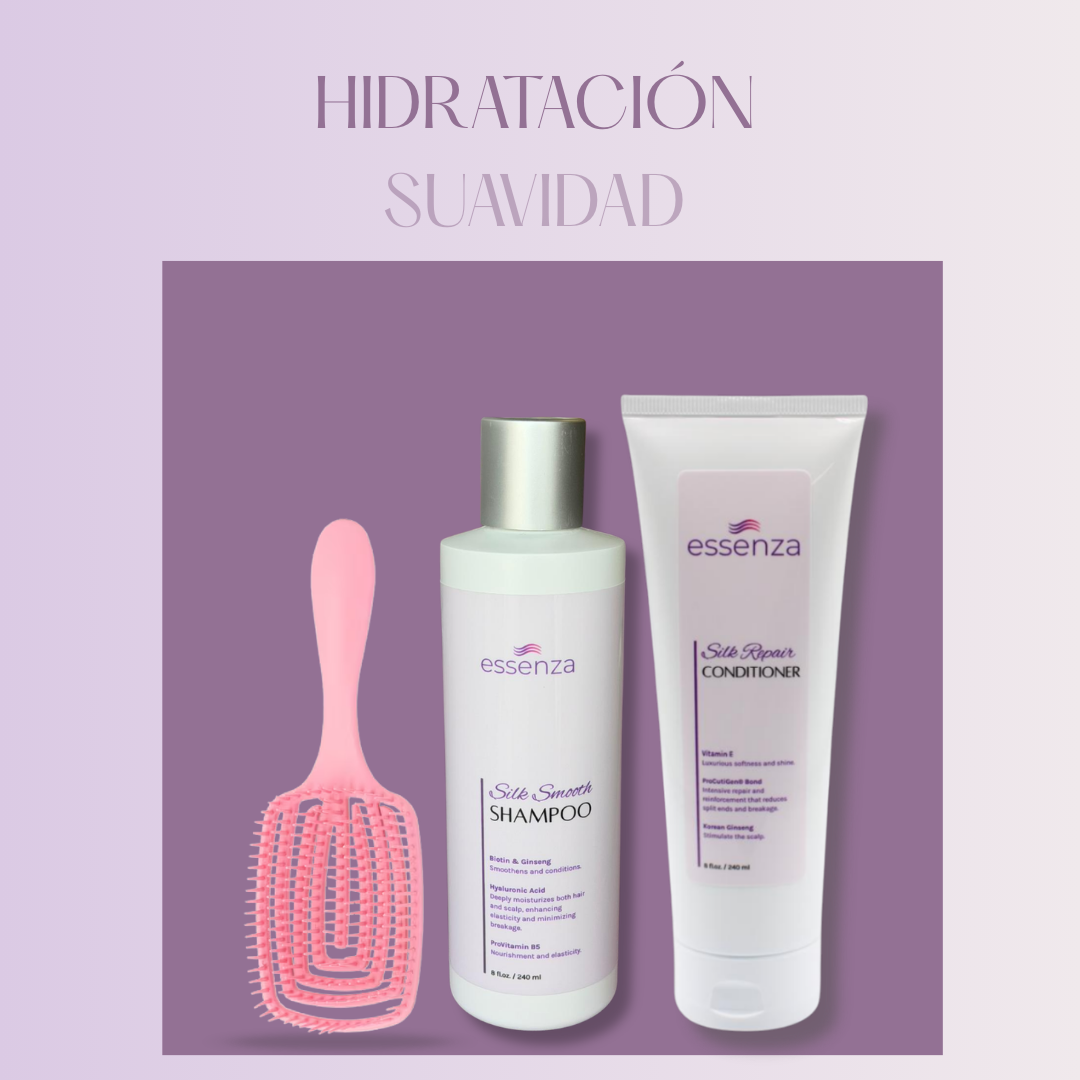 Dúo Essenza Shampoo y Acondicionador con CEPILLO DESENREDANTE