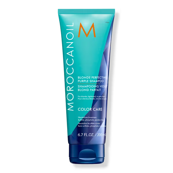 Moroccanoil Blonde Perfecting Purple Shampoo | Neutraliza tonos amarillos
