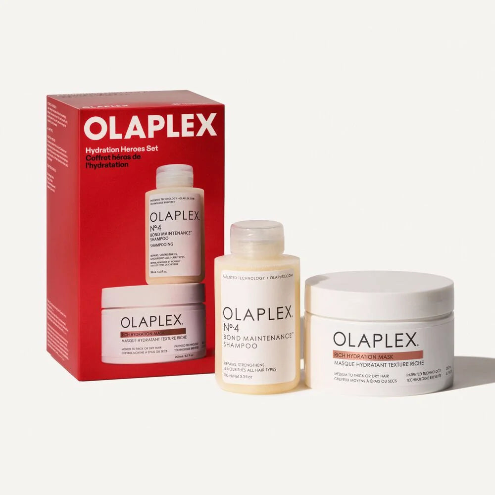 OLAPLEX Hydration Heroes Set con Nº.4 Bond Maintenance Shampoo 100 ml y Rich Hydration Mask 200 ml
