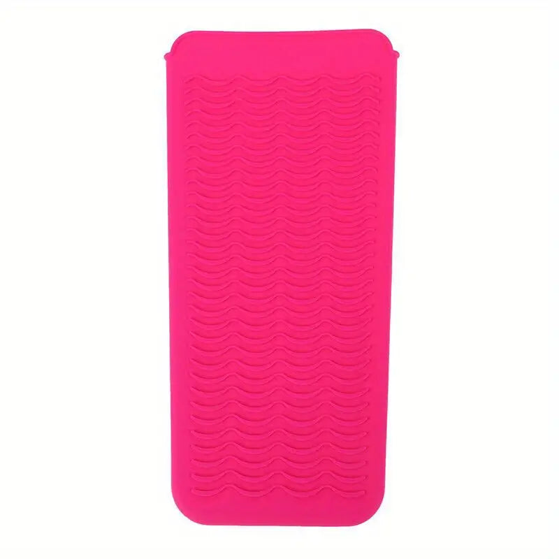 Pad de silicona resistente al calor para apoyar planchas, tenazas de forma segura durante el peinado.
