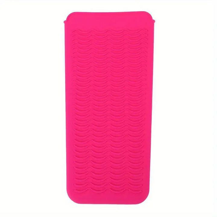 Pad de silicona resistente al calor para apoyar planchas, tenazas de forma segura durante el peinado.