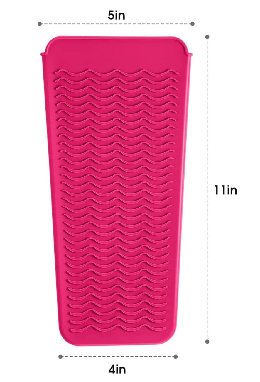 Pad de silicona resistente al calor para apoyar planchas, tenazas de forma segura durante el peinado.