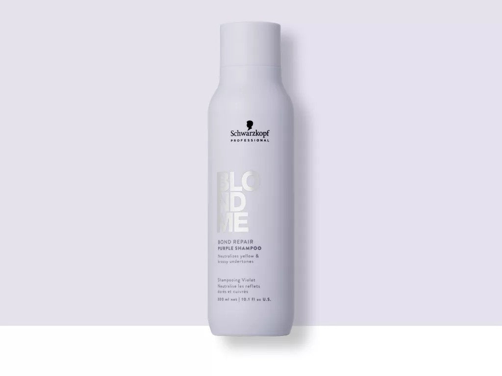 Schwarzkopf BlondMe Bond Repair Purple Shampoo /Neutraliza los tonos amarillos y cobrizos