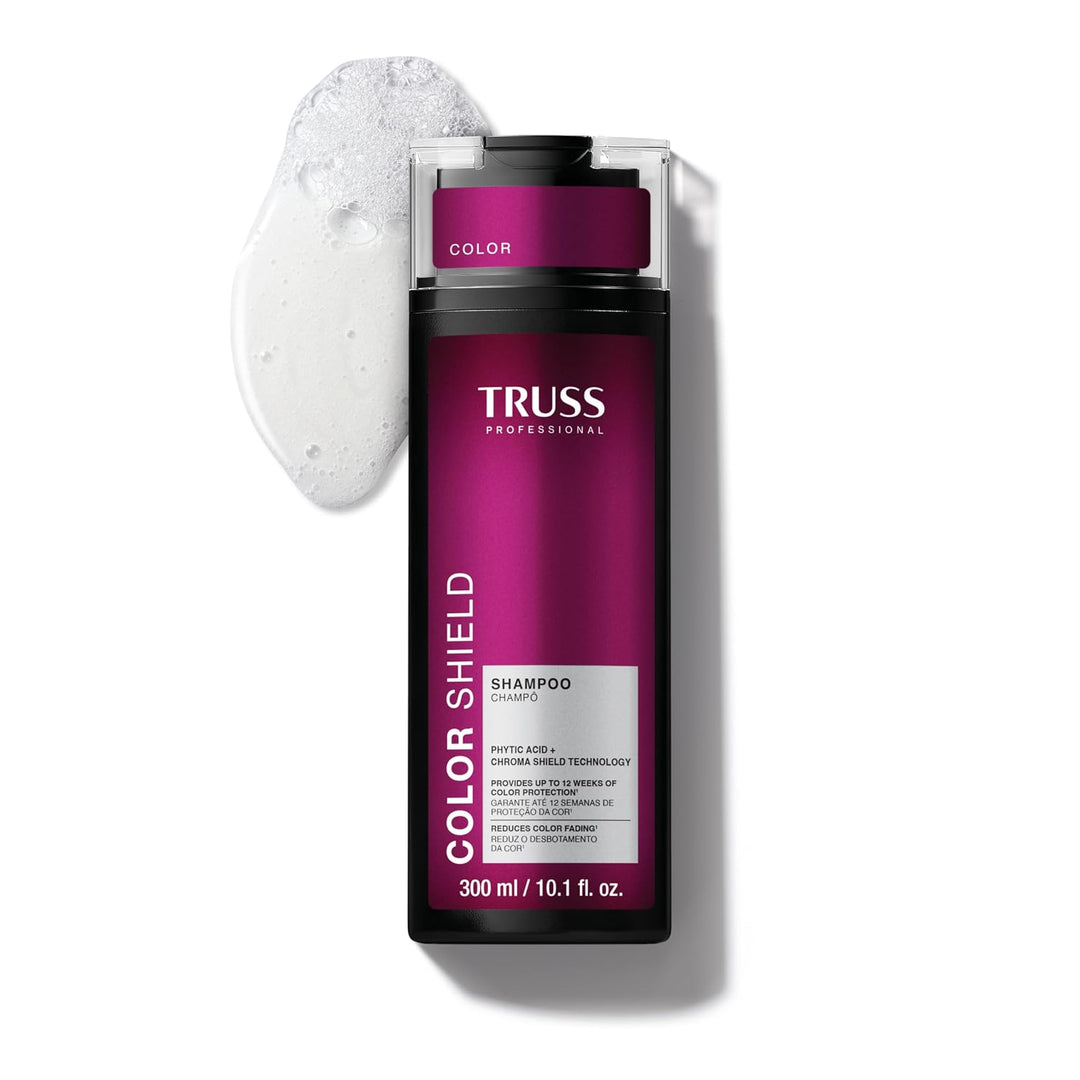 TRUSS Color Shield Shampoo de 300 ml, champú profesional para cabello teñido que ayuda a proteger el color, reducir el desvanecimiento y conservar el brillo.
