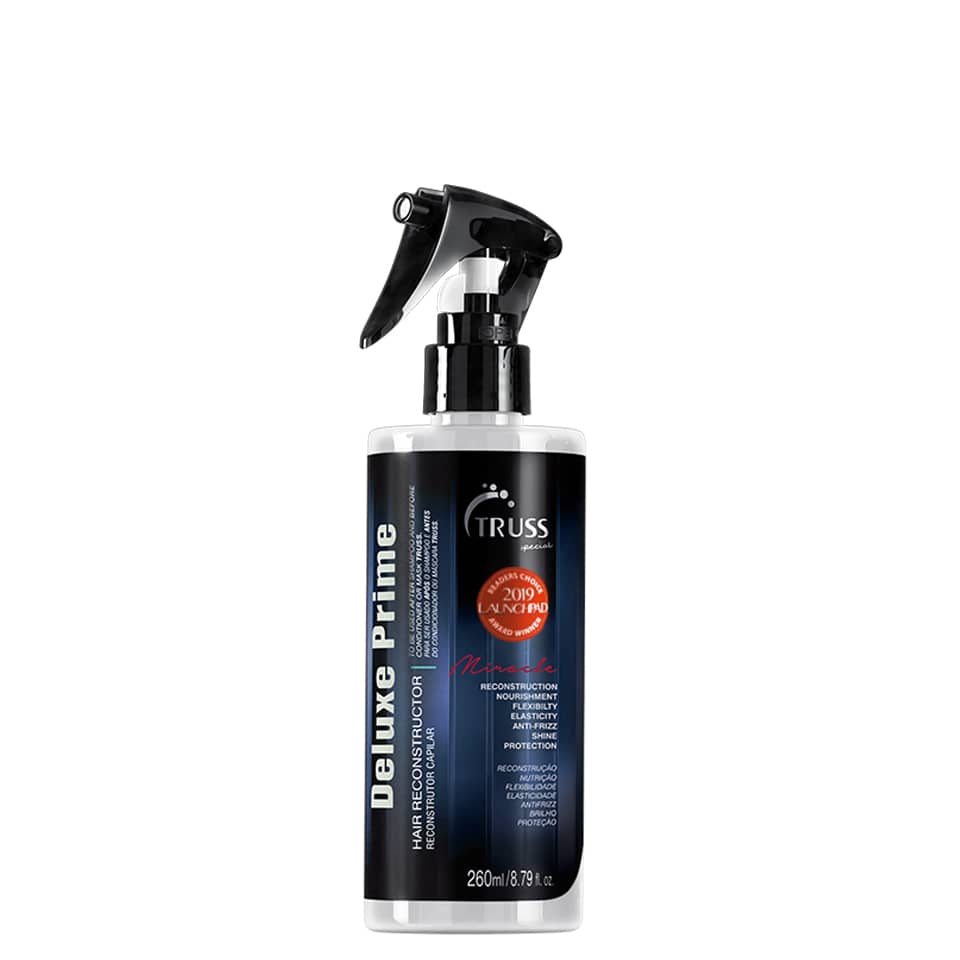Truss Deluxe Prime Miracle leave-in protector térmico que hidrata, desenreda, aporta brillo y ayuda a controlar el frizz.