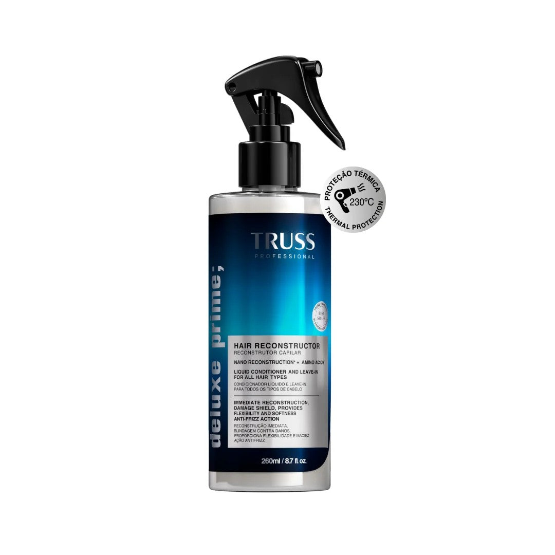 Truss Deluxe Prime Miracle leave-in protector térmico que hidrata, desenreda, aporta brillo y ayuda a controlar el frizz.