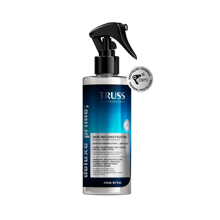 Truss Deluxe Prime Miracle leave-in protector térmico que hidrata, desenreda, aporta brillo y ayuda a controlar el frizz.