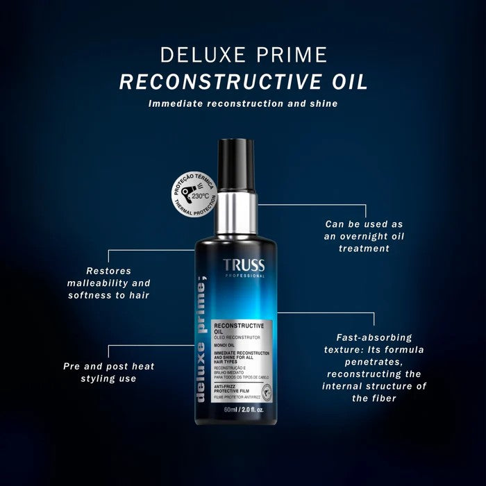 Truss Deluxe Prime Reconstructive Oil aceite capilar para reconstrucción, brillo, suavidad y control del frizz