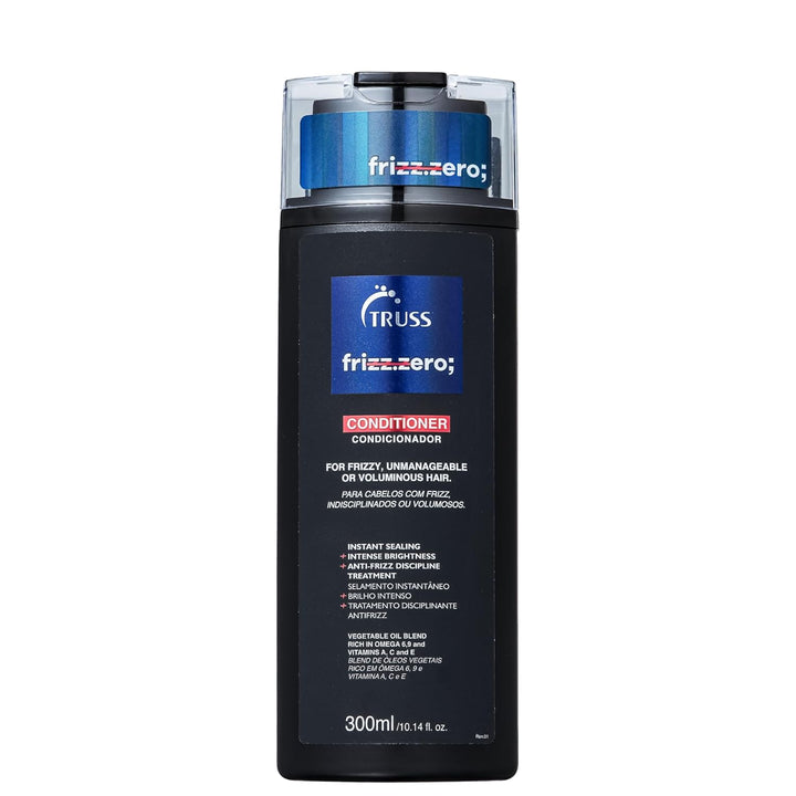 Truss Frizz Zero Conditioner 300 ml para control del frizz, protección contra humedad, suavidad y brillo del cabello