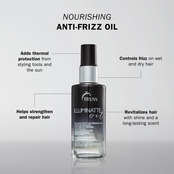 Truss Illuminatte Oil 60 ml aceite capilar finalizador para brillo, control de frizz, nutrición y protección térmica