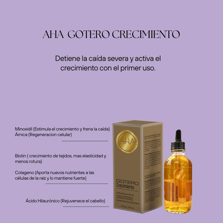 AHA Growth Dropper con ácido hialurónico y colágeno : tratamiento para fortalecer raíces y estimular el crecimiento