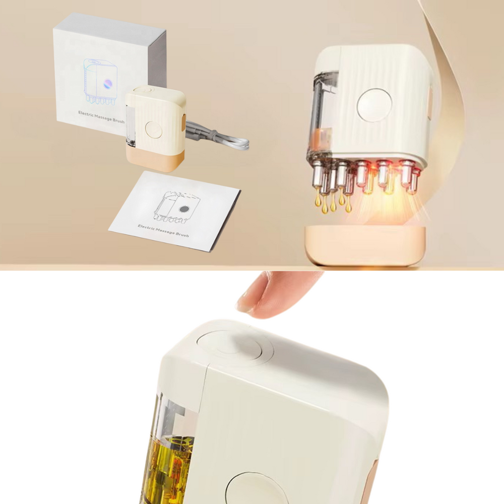 Aplicador capilar LED  que combina masaje, vibración y terapia de luz para promover crecimiento