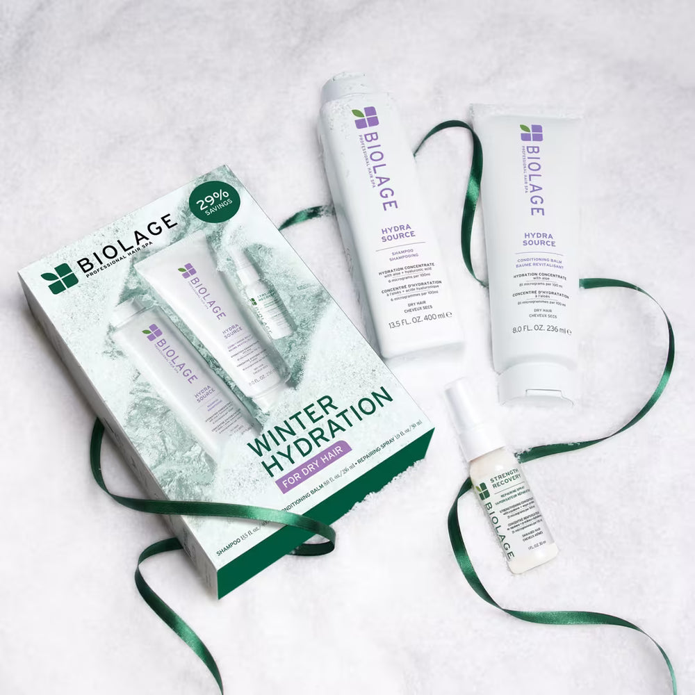 Detalle del Kit Biolage HydraSource — envases y productos