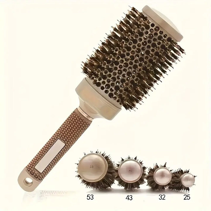 Gold Ceramic Round Brush with Mixed Bristles (VARIETY OF SIZES)