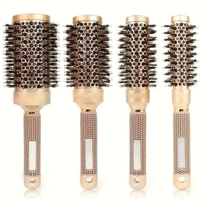 Gold Ceramic Round Brush with Mixed Bristles (VARIETY OF SIZES)