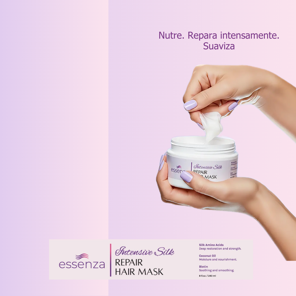 Mascarilla reparadora Essenza que hidrata, fortalece y devuelve suavidad y brillo al cabello seco o maltratado