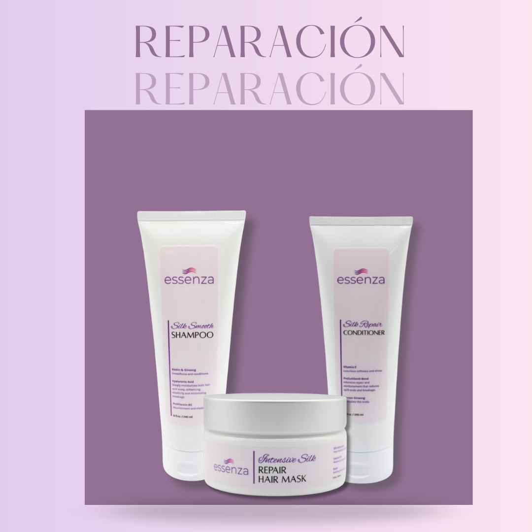 Kit Essenza con shampoo, acondicionador, mascarilla, peine lavanda y tote bag Special Edition.