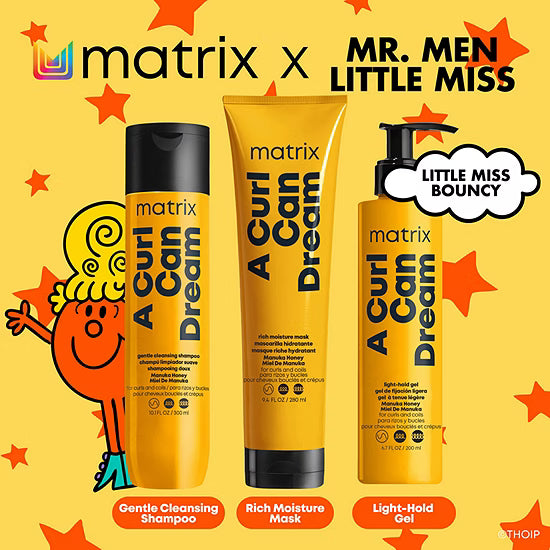 Vista lateral del kit Matrix A Curl Can Dream, productos para rizos.