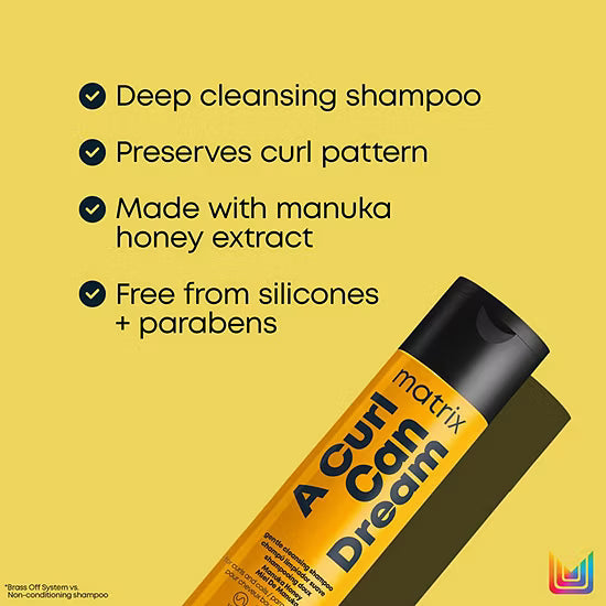 Shampoo Matrix A Curl Can Dream con miel de manuka para rizos.