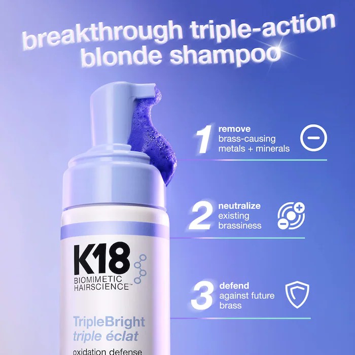 K18 TripleBright Oxidation Defense Purple Shampoo Foam