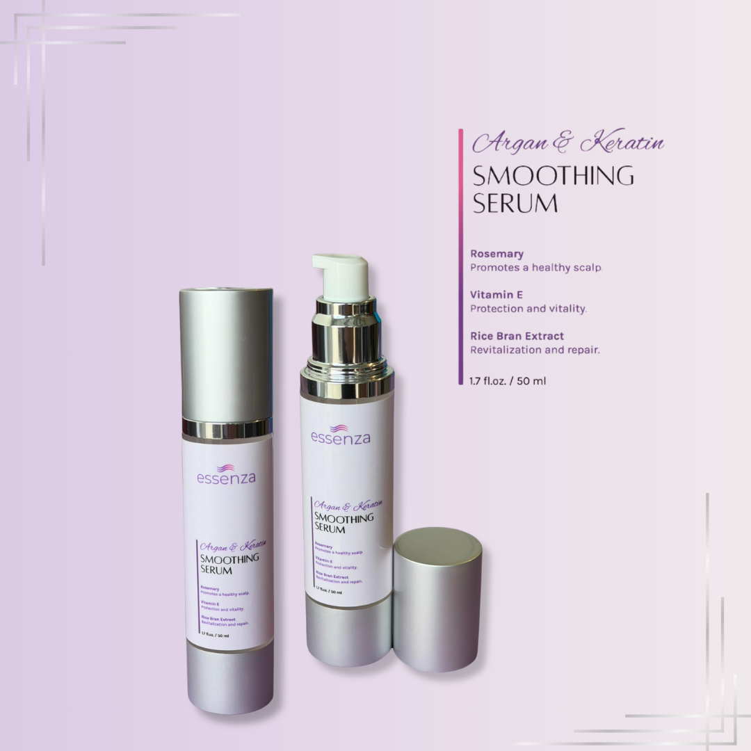 Sérum capilar Essenza con argán y keratina que repara, suaviza y aporta brillo al cabello. Proteccion contra el calor.