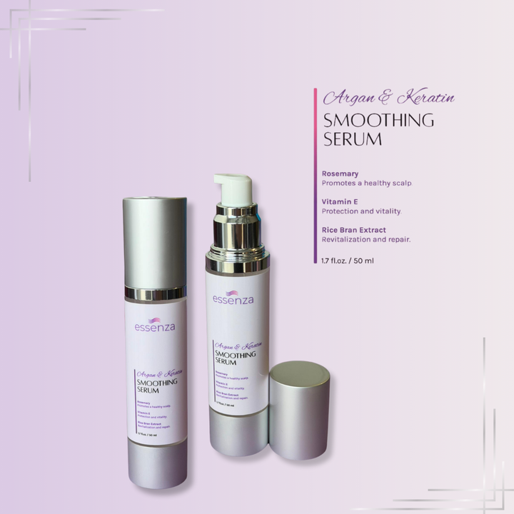 Sérum capilar Essenza con argán y keratina que repara, suaviza y aporta brillo al cabello. Proteccion contra el calor.